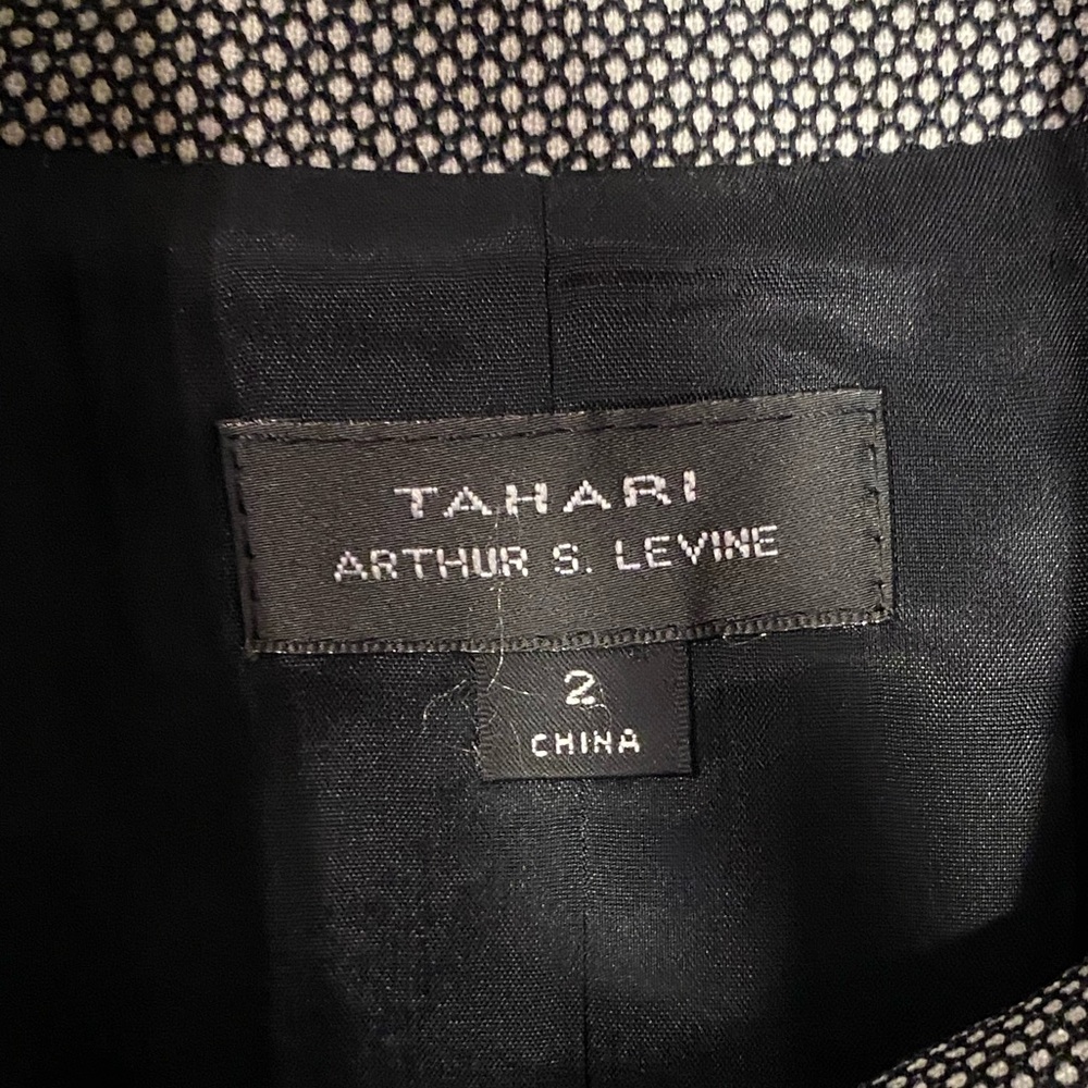 NWT Tahari ASL Cropped Swing Jacket Black White Micro Dot Size 2 - Picture 4 of 7